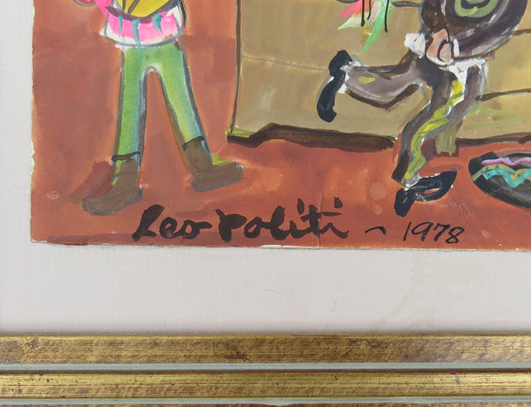 edgebrookhouse Original Leo Politi Framed Gouache on Paper - Celebration on Olvera Street