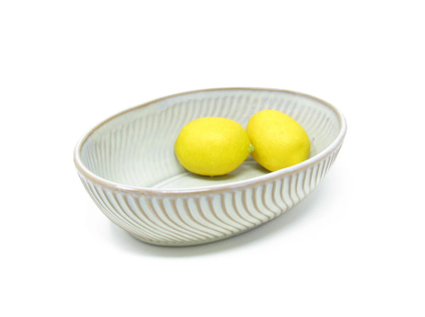 edgebrookhouse Portmeirion Café Collection Serving Bowls and Platter with Raised Swirl Design - 3 Pieces