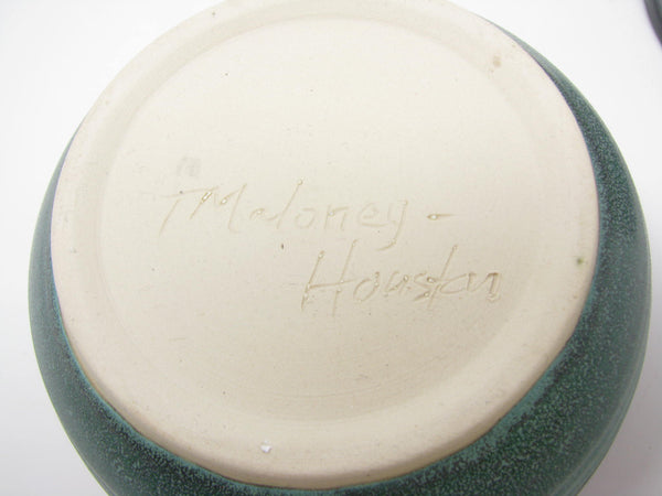 edgebrookhouse Terri Maloney-Houston Hand-Crafted Pottery Bowls in Green and Pink - 2 Pieces