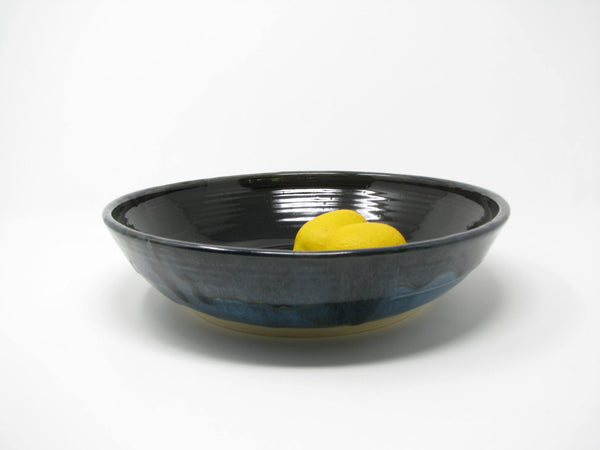 edgebrookhouse Terri Maloney-Houston Hand-Crafted Pottery Serving Bowl in Blue with Drip Glaze