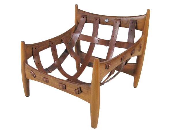 Vintage 1950s Brazilian Modern Sergio Rodrigues "Sheriff" Sofa, Lounge Chair & Ottoman - 3 Pieces