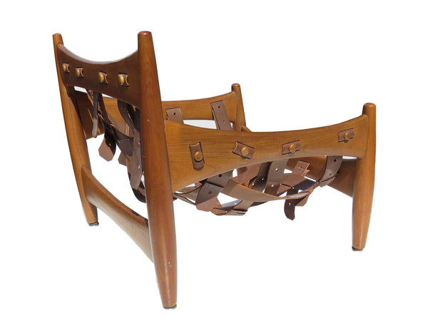 Vintage 1950s Brazilian Modern Sergio Rodrigues "Sheriff" Sofa, Lounge Chair & Ottoman - 3 Pieces