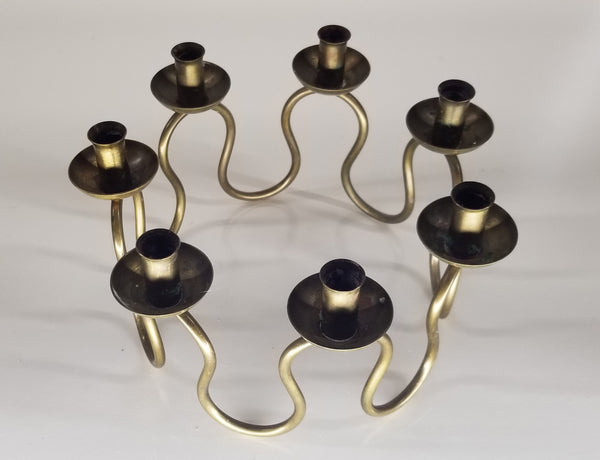 Vintage 1950s Scandinavian Brass Candlestick by Lars Holmström for Arvika