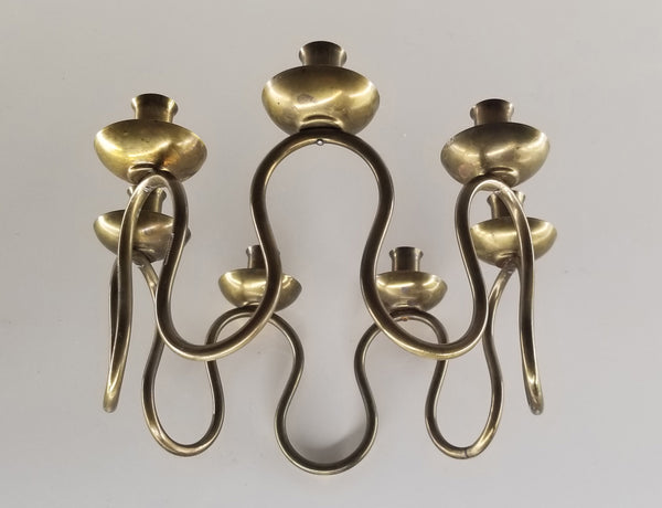 Vintage 1950s Scandinavian Brass Candlestick by Lars Holmström for Arvika