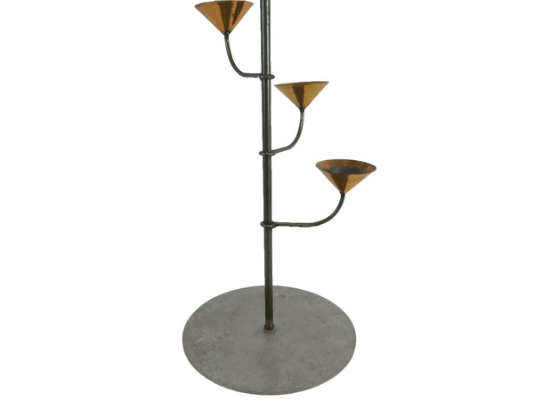 Vintage 1960's Scandinavian Spiral Copper and Steel Candle Stand / Stick