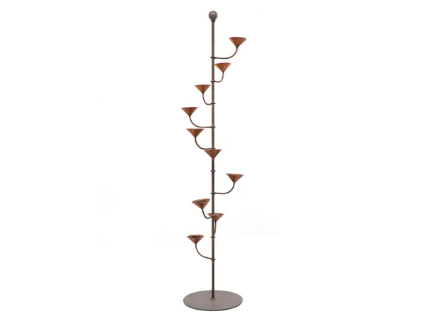 Vintage 1960's Scandinavian Spiral Copper and Steel Candle Stand / Stick