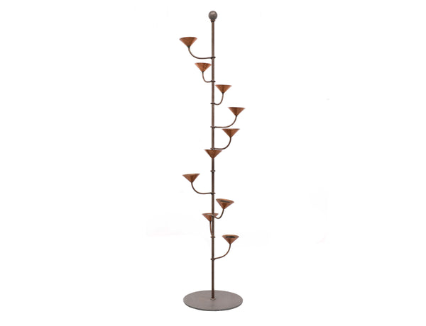 Vintage 1960's Scandinavian Spiral Copper and Steel Candle Stand / Stick