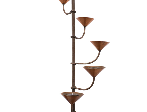Vintage 1960's Scandinavian Spiral Copper and Steel Candle Stand / Stick