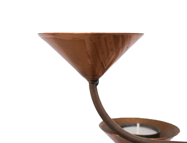 Vintage 1960's Scandinavian Spiral Copper and Steel Candle Stand / Stick