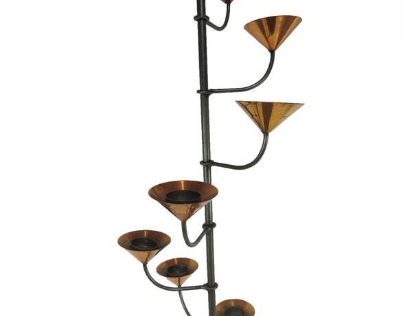 Vintage 1960's Scandinavian Spiral Copper and Steel Candle Stand / Stick