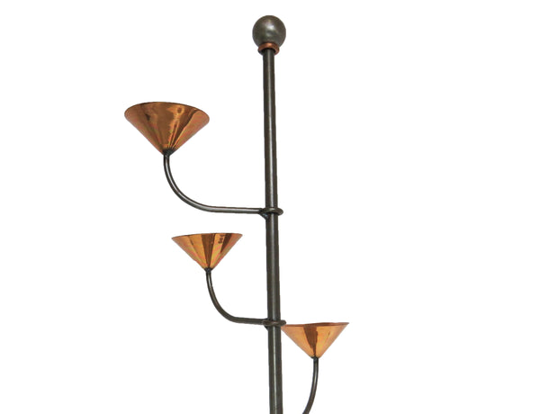 Vintage 1960's Scandinavian Spiral Copper and Steel Candle Stand / Stick