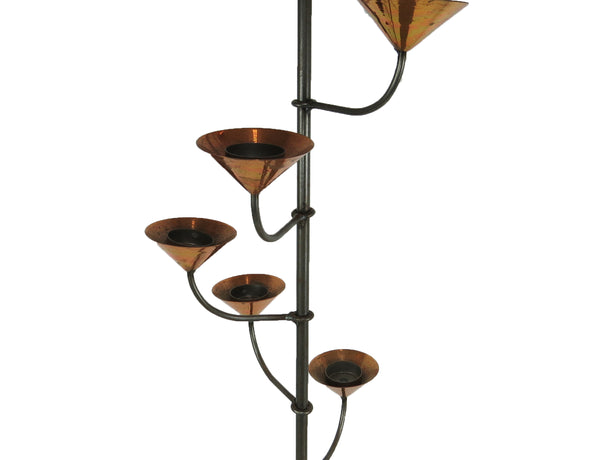 Vintage 1960's Scandinavian Spiral Copper and Steel Candle Stand / Stick
