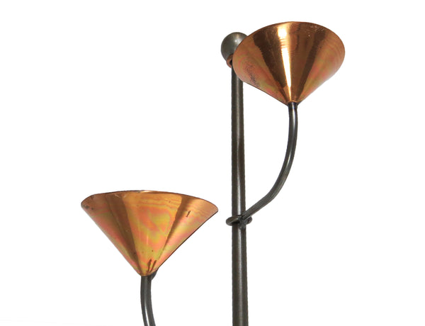 Vintage 1960's Scandinavian Spiral Copper and Steel Candle Stand / Stick