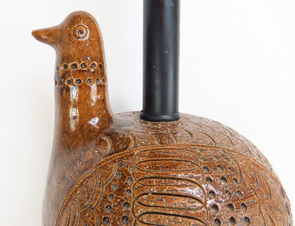 edgebrookhouse Vintage 1960s Aldo Londi for Bitossi Italian Art Pottery Partridge Bird Table Lamp
