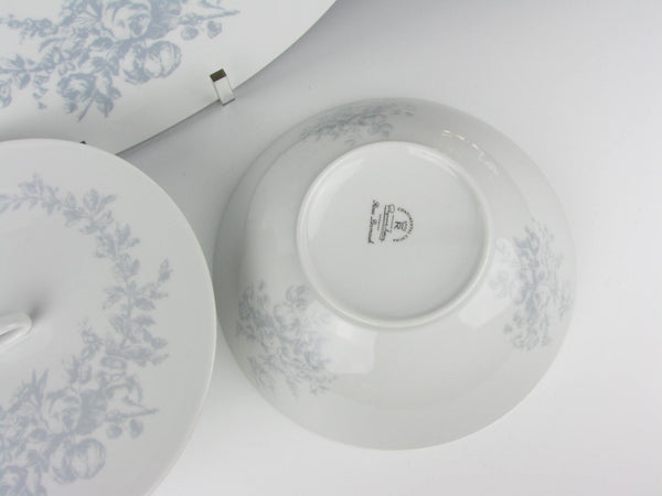 Vintage 1960s Raymond Loewy for Rosenthal Continental Rose Damask Dinnerware Set - 76 Pieces