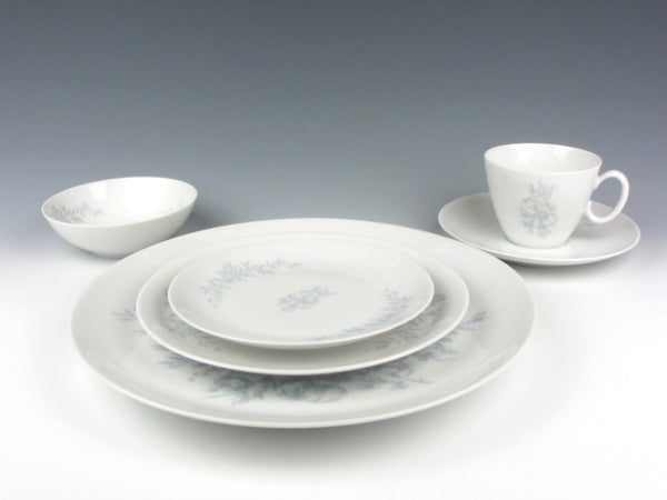 Vintage 1960s Raymond Loewy for Rosenthal Continental Rose Damask Dinnerware Set - 76 Pieces