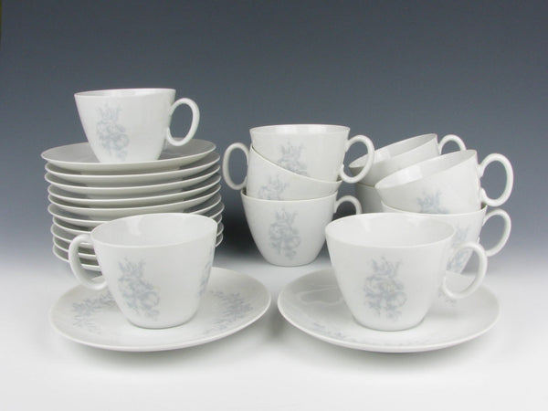 Vintage 1960s Raymond Loewy for Rosenthal Continental Rose Damask Dinnerware Set - 76 Pieces