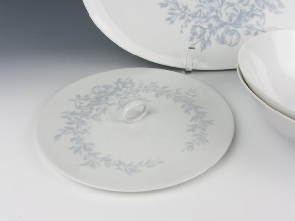 Vintage 1960s Raymond Loewy for Rosenthal Continental Rose Damask Dinnerware Set - 76 Pieces