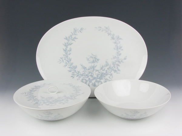 Vintage 1960s Raymond Loewy for Rosenthal Continental Rose Damask Dinnerware Set - 76 Pieces