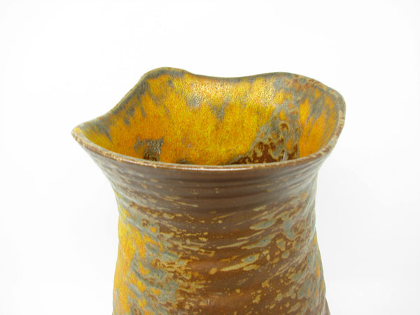 edgebrookhouse Vintage 1970s Alrun Guest for Haeger Pottery Vase with Organic Form and Orange Peel Lava Glaze