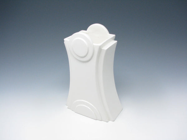 edgebrookhouse Vintage 1970s Fitz & Floyd Art Deco Style White Ceramic Vase
