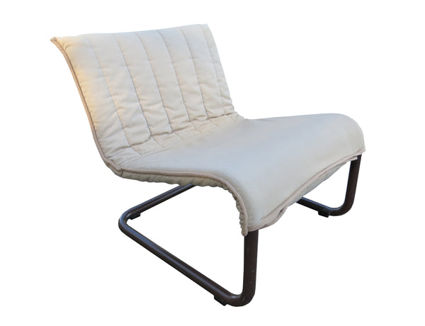 Vintage 1970s Kebe Furniture Steel Tube Cantilever Slipper Chair