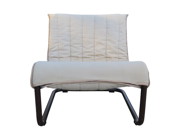 Vintage 1970s Kebe Furniture Steel Tube Cantilever Slipper Chair