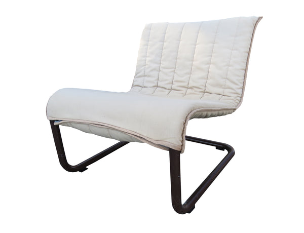 Vintage 1970s Kebe Furniture Steel Tube Cantilever Slipper Chair