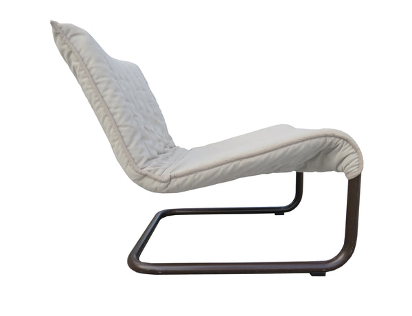 Vintage 1970s Kebe Furniture Steel Tube Cantilever Slipper Chair