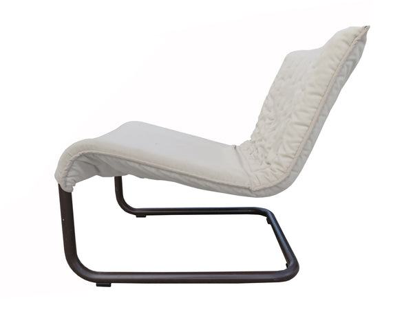 Vintage 1970s Kebe Furniture Steel Tube Cantilever Slipper Chair