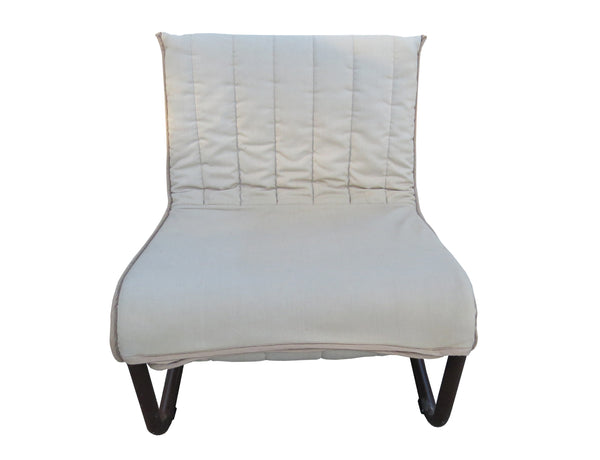 Vintage 1970s Kebe Furniture Steel Tube Cantilever Slipper Chair