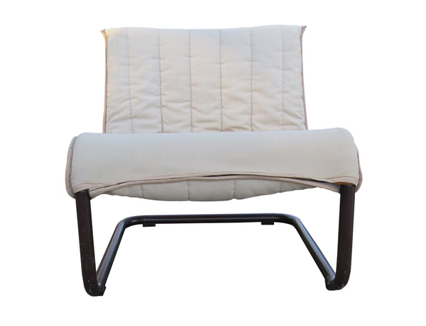 Vintage 1970s Kebe Furniture Steel Tube Cantilever Slipper Chair