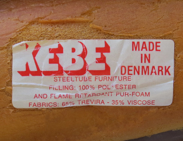 Vintage 1970s Kebe Furniture Steel Tube Cantilever Slipper Chair