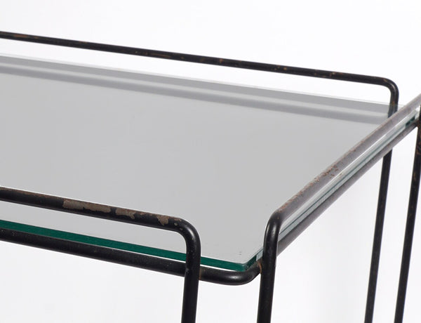 Vintage 1970s Max Sauze Isosceles End Tables With Smoked Glass Top - a Pair