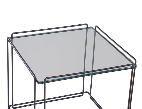 Vintage 1970s Max Sauze Isosceles End Tables With Smoked Glass Top - a Pair