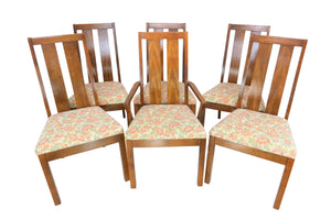 edgebrookhouse - Vintage 1970s Tall Slat Back Dining Chairs Attributed to Bernhardt - Set of 6