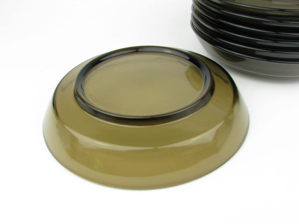 edgebrookhouse - Vintage 1970s Vereco France Smoke Brown Glass Dinnerware Set - 40 Pieces