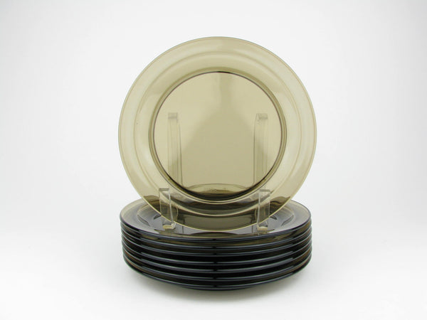 edgebrookhouse - Vintage 1970s Vereco France Smoke Brown Glass Dinnerware Set - 40 Pieces