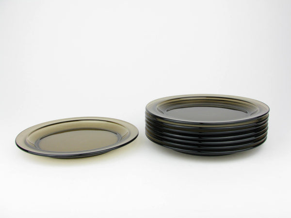 edgebrookhouse - Vintage 1970s Vereco France Smoke Brown Glass Dinnerware Set - 40 Pieces