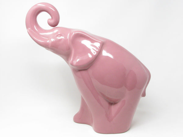 Vintage 1990s Haeger Pottery Pink Elephant Sculpture