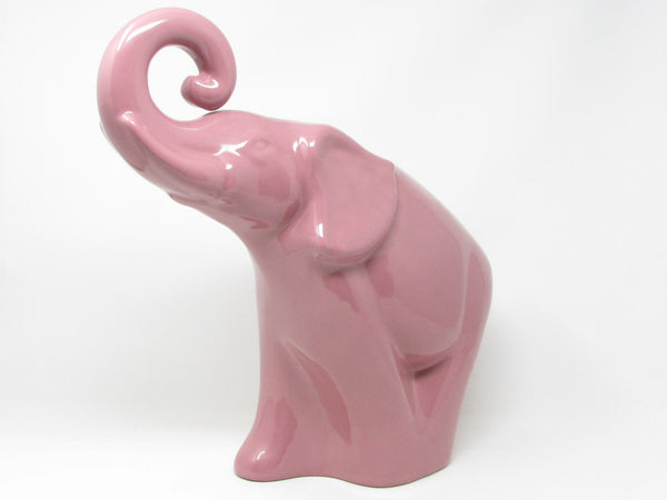 Vintage 1990s Haeger Pottery Pink Elephant Sculpture