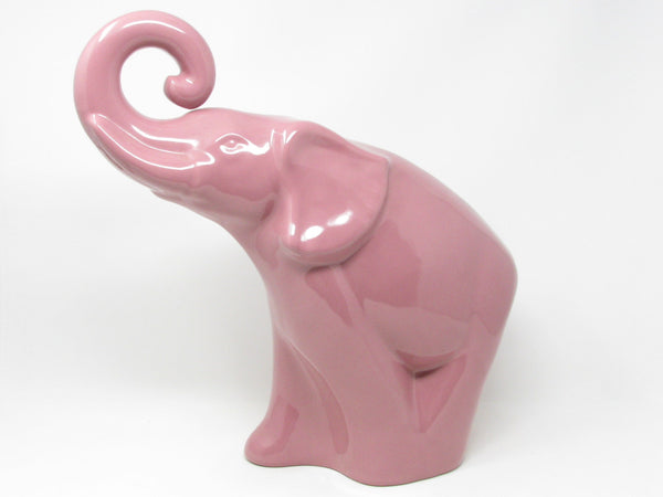 Vintage 1990s Haeger Pottery Pink Elephant Sculpture