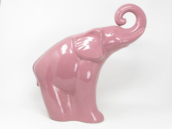Vintage 1990s Haeger Pottery Pink Elephant Sculpture