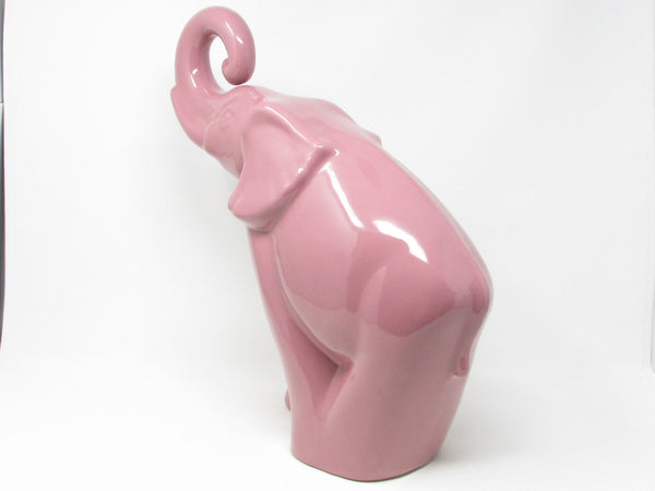 Vintage 1990s Haeger Pottery Pink Elephant Sculpture