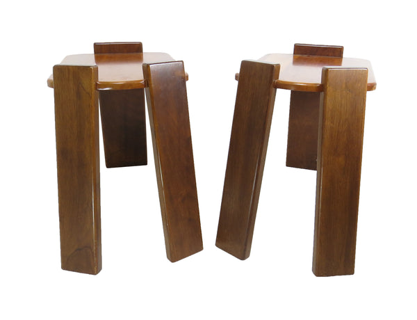 Vintage 3-Piece Walnut Occasional Tables Attributed to Mario Marenco Design for Mobil Girgi - Italy