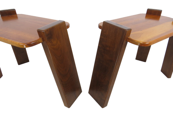 Vintage 3-Piece Walnut Occasional Tables Attributed to Mario Marenco Design for Mobil Girgi - Italy