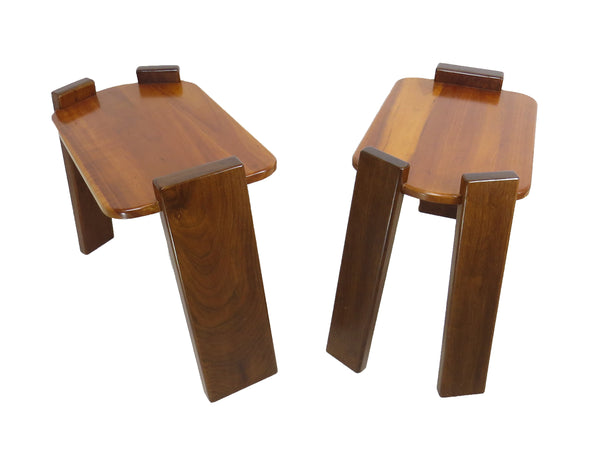 Vintage 3-Piece Walnut Occasional Tables Attributed to Mario Marenco Design for Mobil Girgi - Italy