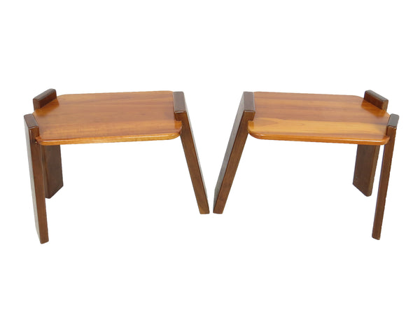 Vintage 3-Piece Walnut Occasional Tables Attributed to Mario Marenco Design for Mobil Girgi - Italy