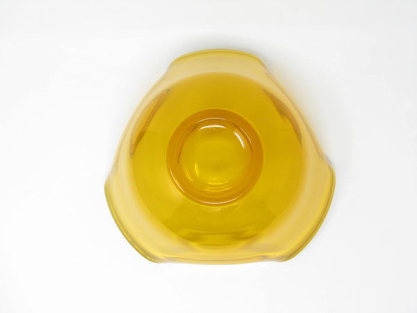 edgebrookhouse - Vintage Amber Hobnail Glass Platter and Ruffled Serving Bowl - 2 Pieces