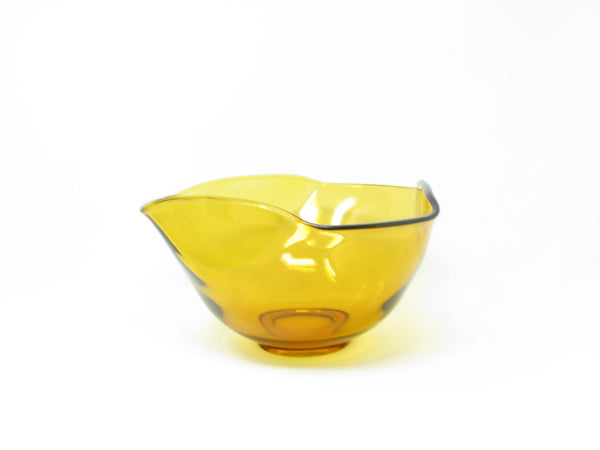 edgebrookhouse - Vintage Amber Hobnail Glass Platter and Ruffled Serving Bowl - 2 Pieces